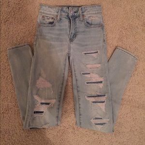 American Eagle High Rise Distressed Skinny Jeans